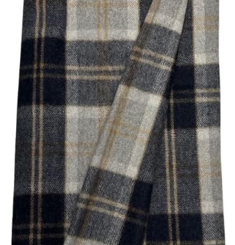 Fall Plaid Wool Blanket - Scottish Winter Flannel Tartan Throw Blanket with Fringed Edges 60 x 70 inches (Bannockbane Silver)
